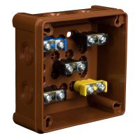 Puszka n/t 98x98x42mm IP55 8-wl z osł. z zaciskami VP 042-52, brązowa | 61.147 Elektro-Plast Opatówek