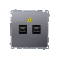 Gniazdo światłowodowe / optyczne podwójne SC/APC (moduł), srebrny mat BMGS2.01/43 Simon Basic | BMGS2.01/43 Kontakt Simon