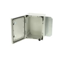 Szafka 400x300x210-Drzwi zamkn 2-pkt, zawiasy na dł boku, z płytą montaż ARCA 403021 | 8120007 Fibox