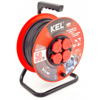 Przedłużacz bębnowy PROFESSIONAL LINE, 4x2p+Z, IP44 16A H05RR-F 3x2,5, 25m, czarny | W-97921 Plastrol