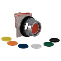 Przycisk wpuszczony niebieski z osłoną z zestawem 7 kolorowych wkladek 1CO metal | 9001KR2UH13 Schneider Electric