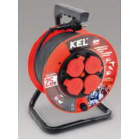 Przedłużacz bębnowy PROFESSIONAL LINE, 4x2p+Z, IP44 10A H05RR-F 3x1,5, 20m, czarny | W-97784 Plastrol