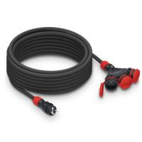 Przedłużacz budowlany 3gniazdowy, IP54, 16A , H05RR-F, 3x2,5, 5m, czarno-czerwony | W-01170 Plastrol