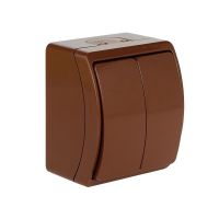 Łącznik hermetyczny natynkowy świecznikowy IP44, brąz, VW-2 Koala | 152-02 Viplast