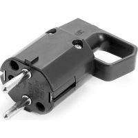 Wtyczka z uchem 2P+Z uni-Schuko 16A 250V IP20, czarna | 325-05 Viplast