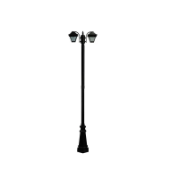 Latarnia ogrodowa V-TAC 2XE27 230cm IP44 czarny VT-847 3 lata gwarancji | 3800157654937 LED EUROPE