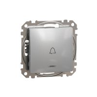 Przycisk 1-biegunowy "dzwonek" z podświetleniem, srebrne aluminium, Sedna Design & Elements | SDD113131L Schneider Electric