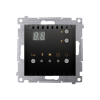 Regulator temperatury z wyświetlaczem z czujnikiem wewnętrznym 16(2) A, 230V, czarny mat, Simon 54 | DTRNW.01/49 Kontakt Simon
