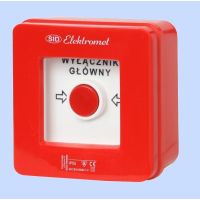 Wyłączniki alarmowe WG-1, 2 tory prądowe 12A NC-NO WYŁ.GŁÓWNY, n/t, przyciskowy | 921443 Elektromet