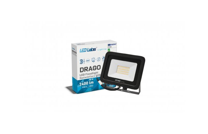 Naświetlacz LED DRAGO 30W 2700lm 4000K Biały Neutralny IP65 SLIM 3 lata gwar. | 17-0000-09 LED Labs