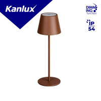 Lampka stołowa bezprzewodowa INITA LED IP54 BR ciepłobiała 3000K max 138lm kolor brązowy | 36325 Kanlux