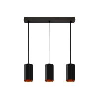 Oprawa CHLOE GU10 X 3 GU10 zwieszana 250V IP20 3X70X125mm czarny złoty okrągła baza prostokątna | SLIP005008 Wojnarowscy