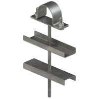 Uchwyt na rurę pojedyńczy z odsadzeniem fi 50 L200 M10 | UM50(1)ŻN-zo ALPAR