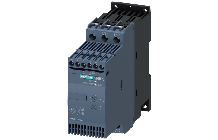 Softstart SIRIUS 38A 18,5KW 400V 200-480V AC Sterowanie 110-230V AC DC wielkość S0, Zaciski śrubowe | 3RW3028-1BB14 Siemens