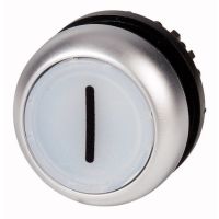 Napęd przycisku podświetlany z samopowrotem płaski, M22-DL-W-X1, biały RMQ-Titan | 216942 Eaton