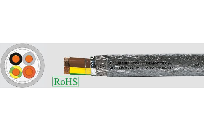 Kabel falownikowy TOPFLEX-EMV-2YSLCY-J 4x2,5 0,6/1kV BĘBEN | 22085 Helukabel