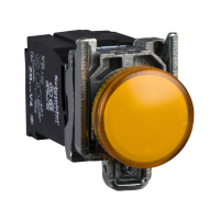 Lampka sygnalizacyjna Fi-22mm 220-240VAC, z żarówką pomarańczowa metalowy typowa | XB4BV45 Schneider Electric