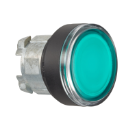 Przycisk Harmony XB4 płaski fi22 zielony samopowrotny LED okrągły metalowy | ZB4BW3337 Schneider Electric