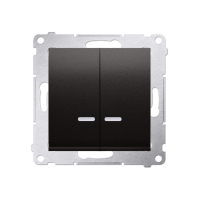 Łącznik świecznikowy z podświetleniem LED, IP44, 10AX, szybkozłącza, antracyt DW5BL.01/48 Simon 54 | DW5BL.01/48 Kontakt Simon