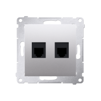 Gniazdo telefoniczne podwójne RJ12 (moduł), srebrny mat DT2.01/43 Simon 54 | DT2.01/43 Kontakt Simon