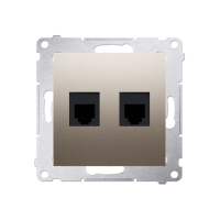 Gniazdo telefoniczne podwójne RJ12 (moduł), złoty mat DT2.01/44 Simon 54 | DT2.01/44 Kontakt Simon