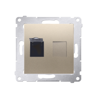 Gniazdo komputerowe pojedyncze RJ45 kat. 6 z osłoną przeciwkurzową, złoty mat D61.01/44 Simon 54 | D61.01/44 Kontakt Simon