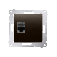 Gniazdo komputerowe pojedyncze RJ45 kategoria 6, ekranowane z przesłoną (moduł), brąz mat D61E.01/46 | D61E.01/46 Kontakt Simon