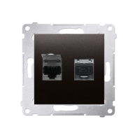 Gniazdo komputerowe podwójne RJ45 kat. 6 ekr. z osłoną przeciwkurzową antracyt D62E.01/48 Simon 54 | D62E.01/48 Kontakt Simon