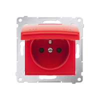 Pokrywa gniazda do wersji IP44 z przesłonami, czerwona DGZ1BUZP/22 Simon 54 | DGZ1BUZP/22 Kontakt Simon