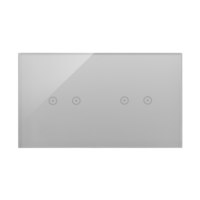 Panel dotykowy S54, 2 moduły, 2 pola dotykowe poziome + 2 pola dotykowe poziome, srebrna mgła | DSTR222/71 Kontakt Simon