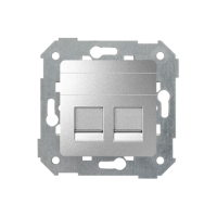 Pokrywa gniazda podwójnego RJ45, płaska z żaluzjami (moduł), aluminium 82006-93 Simon 82 | 82006-93 Kontakt Simon