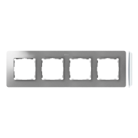 Ramka poczwórna, Detail ORIGINAL-air, aluminium / podstawa biała 8200640-093 Simon 82 Detail | 8200640-093 Kontakt Simon