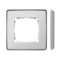 Ramka pojedyncza, Detail SELECT-metal, biała / podstawa aluminium 8201610-243 Simon 82 Detail | 8201610-243 Kontakt Simon