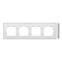 Ramka poczwórna, Detail SELECT-metal, biała / podstawa aluminium 8201640-243 Simon 82 Detail | 8201640-243 Kontakt Simon