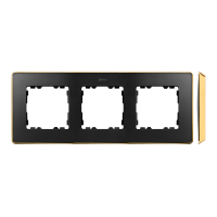 Ramka potrójna, Detail SELECT-metal, grafit / podstawa złota 8201630-242 Simon 82 Detail | 8201630-242 Kontakt Simon