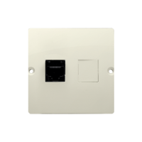 Gniazdo telefoniczne RJ12 (moduł), montaż gniazda na wkręty do puszki, beż BMT1.02/12 Simon Basic | BMT1.02/12 Kontakt Simon