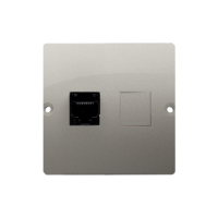 Gniazdo telefoniczne RJ12 pojedyncze, montaż do puszki na wkręty, satynowy BMT1.02/29 Simon Basic | BMT1.02/29 Kontakt Simon