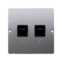 Gniazdo telefoniczne RJ12 podwójne (moduł), stal inox BMT2.02/21 Simon Basic | BMT2.02/21 Kontakt Simon