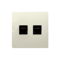 Gniazdo komputerowe RJ45 kat.5e + telefoniczne RJ11, beżowe BMF5T.02/12 Simon Basic | BMF5T.02/12 Kontakt Simon