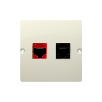 Gniazdo komputerowe RJ45 kat.5e + telefoniczne RJ12 (moduł), beż BM5T.02/12 Simon Basic | BM5T.02/12 Kontakt Simon