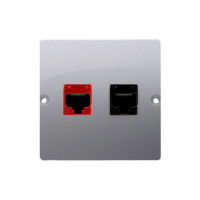 Gniazdo komputerowe RJ45 kat.5e + telefoniczne RJ12 (moduł), srebrny mat BM5T.02/43 Simon Basic | BM5T.02/43 Kontakt Simon