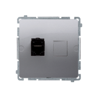 Gniazdo komputerowe RJ45, kategoria 6, pojedyncze ekranowane z przesłoną, stal inox BM61E.01/21 | BM61E.01/21 Kontakt Simon