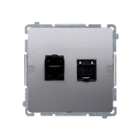 Gniazdo komputerowe RJ45,kat.6 podwójne z przesłoną przeźroczystą BM62.01/21 Simon Basic | BM62.01/21 Kontakt Simon