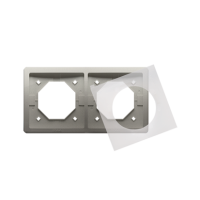 Ramka podwójna do wersji bryzgoszczelnej IP44 z kompletem uszczelek, satynowy BMR2B/29 Simon Basic | BMR2B/29 Kontakt Simon