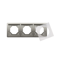 Ramka potrójna do wersji bryzgoszczelnej IP44 z kompletem uszczelek, satynowy BMR3B/29 | BMR3B/29 Kontakt Simon