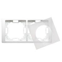 Ramka podwójna NEOS do wersji IP44 z kompletem uszczelek, biały BMRC2B/11 Simon Basic Neos | BMRC2B/11 Kontakt Simon