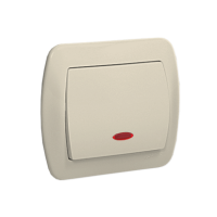 Łącznik jednobiegunowy z podświetleniem, 10AX, 250V~, zaciski śrubowe, beżowy | AW1L/12 Kontakt Simon