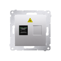 Gniazdo światłowodowe / optyczne pojedyncze SC/APC (moduł), srebrny mat DGS1.01/43 Simon 54 | DGS1.01/43 Kontakt Simon