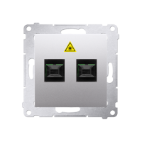 Gniazdo światłowodowe / optyczne podwójne SC/APC (moduł), srebrny mat DGS2.01/43 Simon 54 | DGS2.01/43 Kontakt Simon