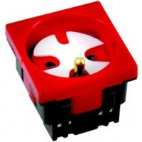 Gniazdo 2x2P+Z 45x45 czerwone E/GNBZ-4 z/blok | E/GNBZ-4 Emiternet